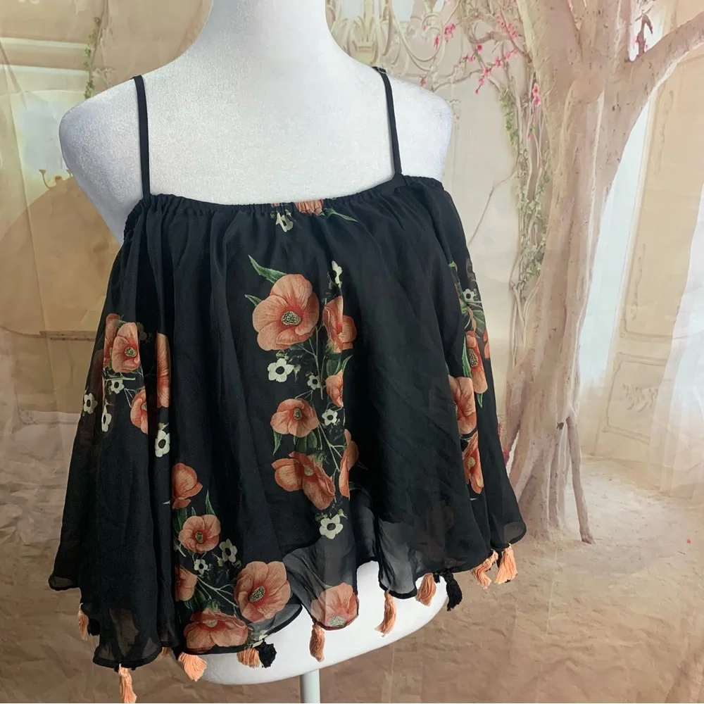 NEW Carolina K Off Shoulder Floral Tank Blouse